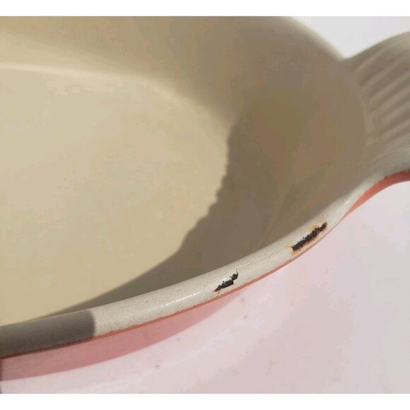 Vintage Le Creuset 24 Oval Au Gratin Cast Iron Casserole Baking Dish Orange Cook - Picture 6 of 10